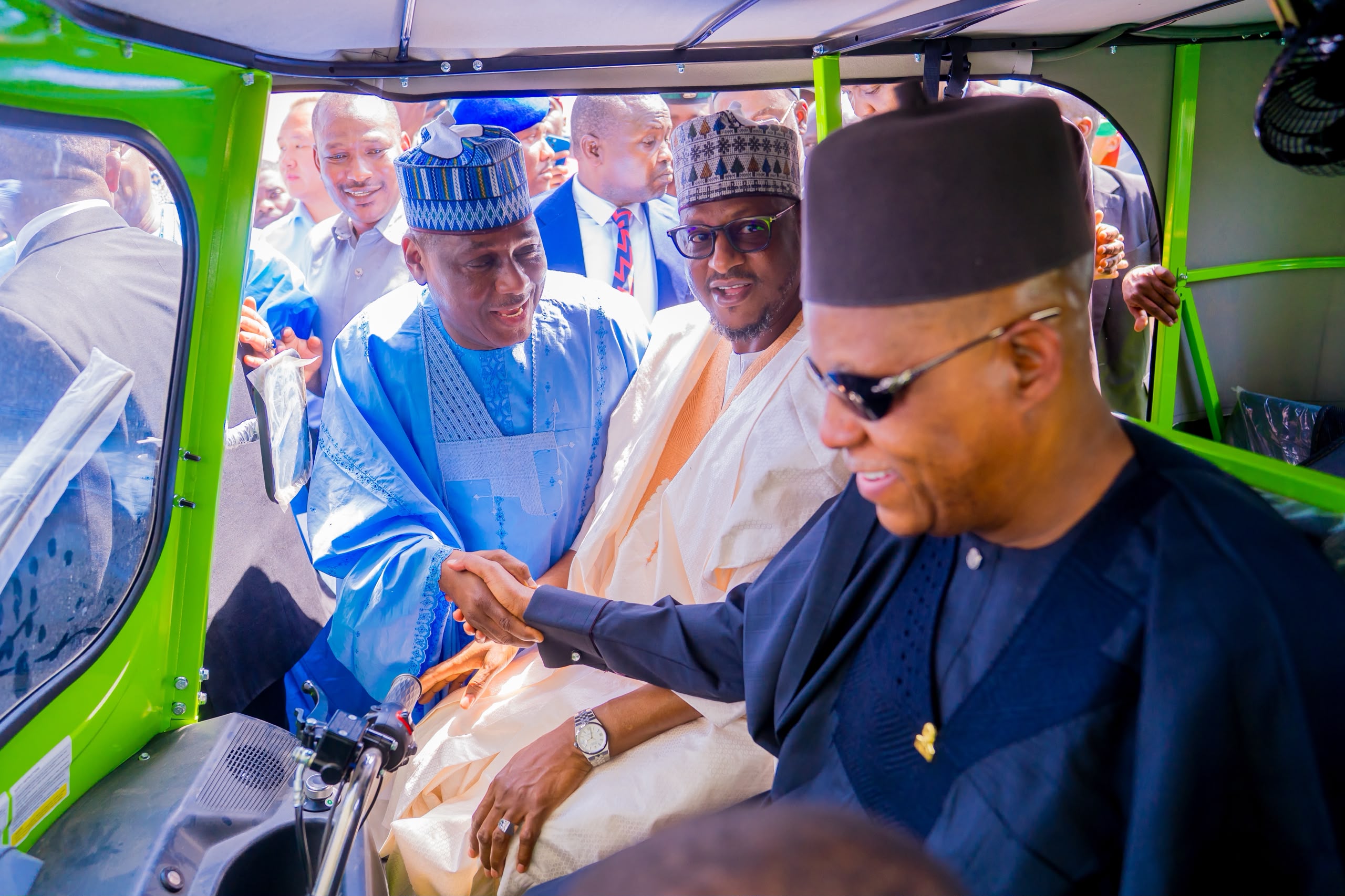VP Shettima Flags-Off 32 Hybrid Buses, 200 E-Tricycles In Katsina