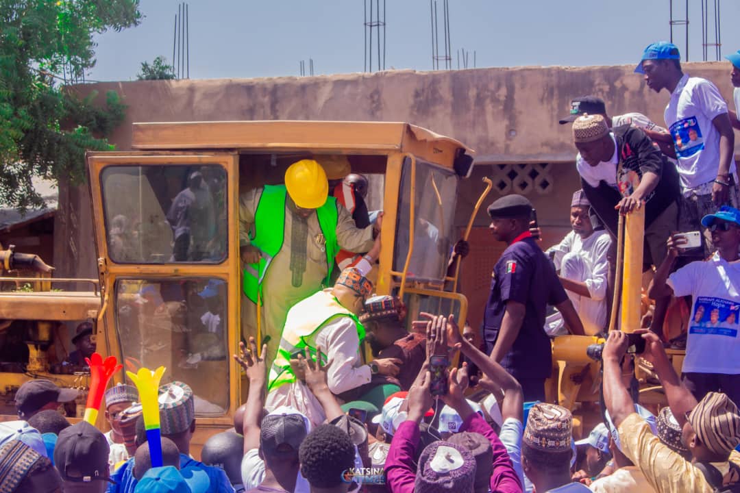 Masari Urges Katsina Residents to Re-elect Tinubu, Radda in 2027 as Danlami Launches Road Project