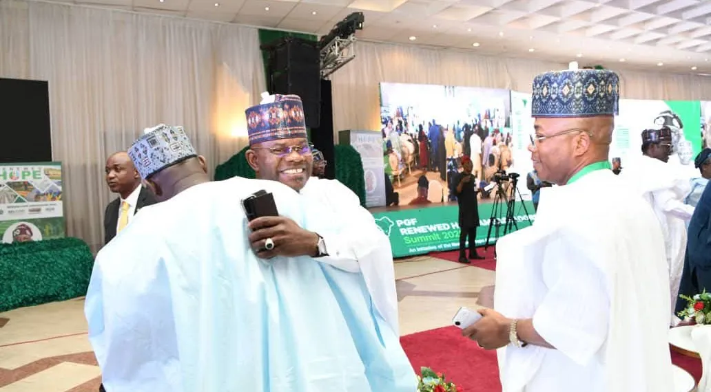 Yahaya Bello, on trial for alleged N80bn fraud, attends APC Summit at Presidential Villa